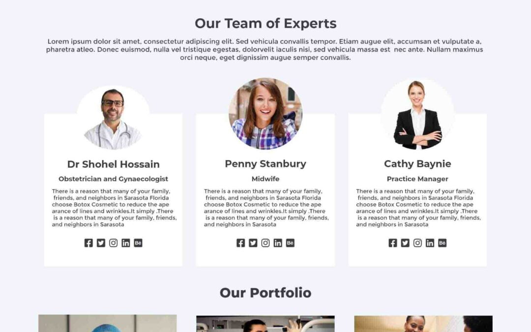 Medical agency landing page