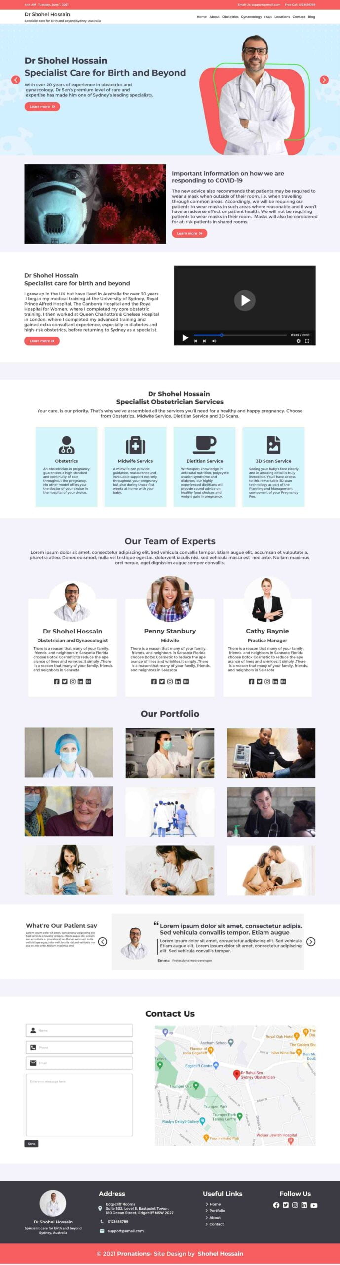 medical agency landing page