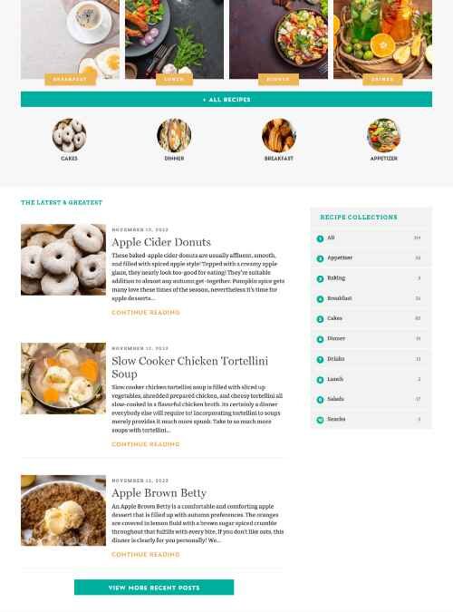 Best recipes website design