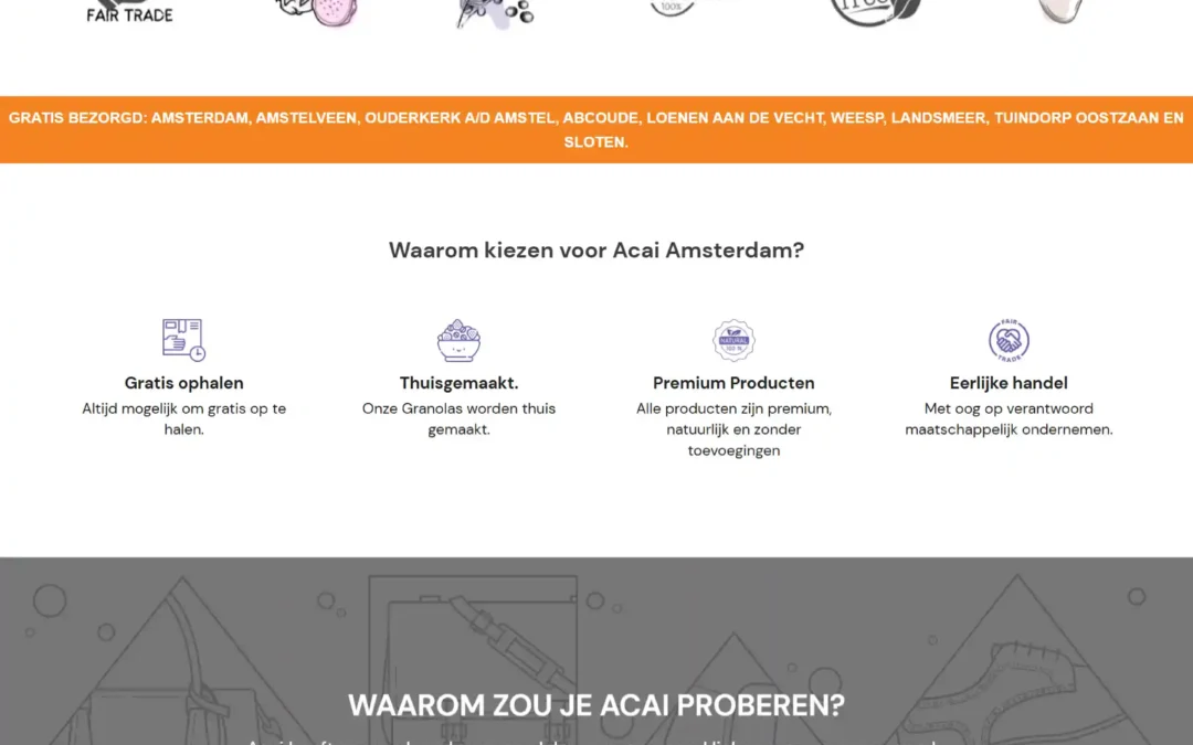 ACAI Amsterdam Best fruits selling website design