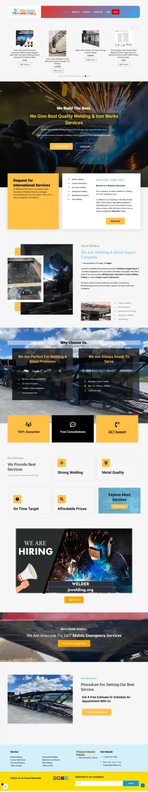 JS Welding | Best welding services website design