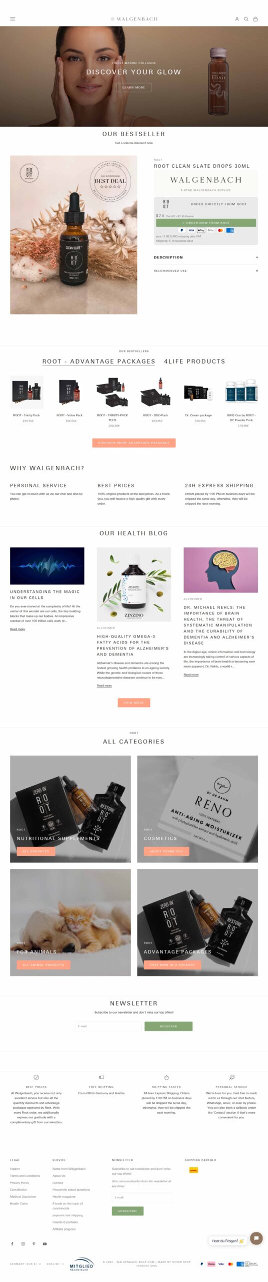 Best skin care website design